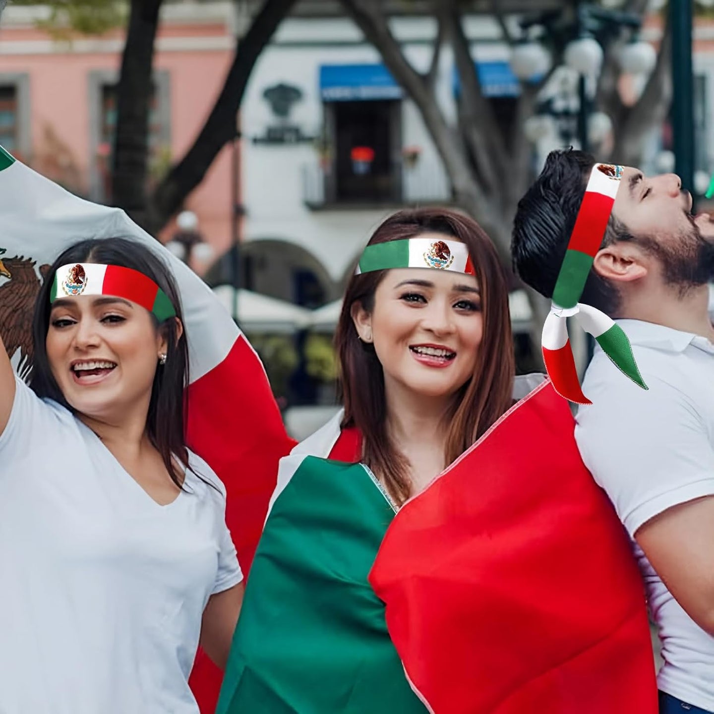 Mexican Flag Headband for Men Women, Mexican Flag Tie Bandana with National Emblem – Patriotic Tricolor Head Wrap for Cinco De Mayo, Sports Events, Parades, and Festivals