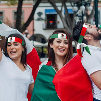 Mexican Flag Headband for Men Women, Mexican Flag Tie Bandana with National Emblem – Patriotic Tricolor Head Wrap for Cinco De Mayo, Sports Events, Parades, and Festivals