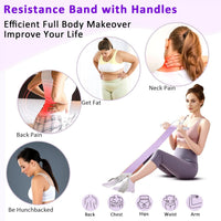 Fabric Resistance Band with Handles,Non-Slip Foot Pedal Puller Resistance Band for Legs & Glutes Working Out