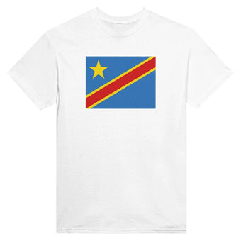 compare product T-Shirt – Drapeau De La République Démocratique Du Congo – Brodé – Coton Mélangé