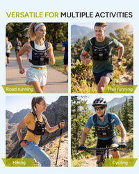 Running Vest with 2L Water Bladder, Hydration Vest for Women and Men, Breathable Durable Chest Pack with Waterproof Pockets for Jogging, Trail Running, Hiking